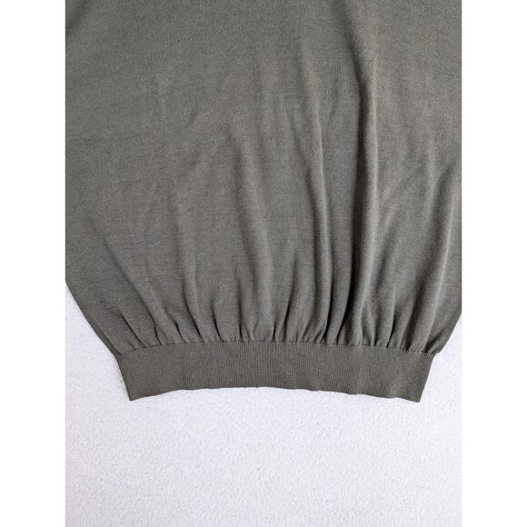 Vintage Norm Thompson Sweater Mens XL Green Silk Blend Ribbed Soft Lightweight - Picture 11 of 16